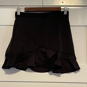 Fashion Nova Black Mini Skirt with Ruffle Hem Size XS